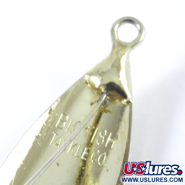 Vintage  Big Fish Tackle Weedless Big Fish, 1/4oz Gold fishing spoon #3385