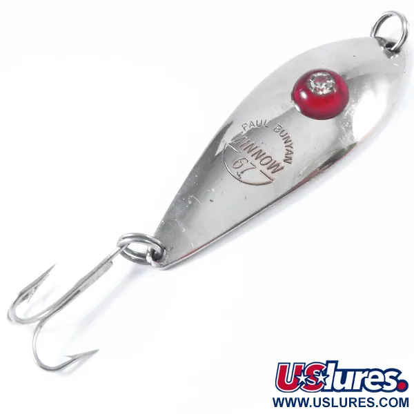 Vintage   Paul Bunyan Minnow 67, 2/5oz Nickel / Red Eye fishing spoon #3390