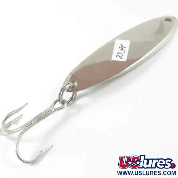 Vintage  Acme Kastmaster , 1oz Nickel / Orange fishing spoon #3391