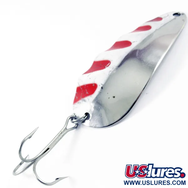 Vintage   Lucky Strike Nickel Half Wave, 1/2oz Nickel / Red / White fishing spoon #3400