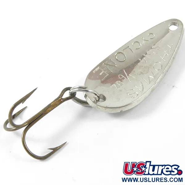 Vintage   Thomas Cyclone, 1/8oz Silver / Red fishing spoon #3404