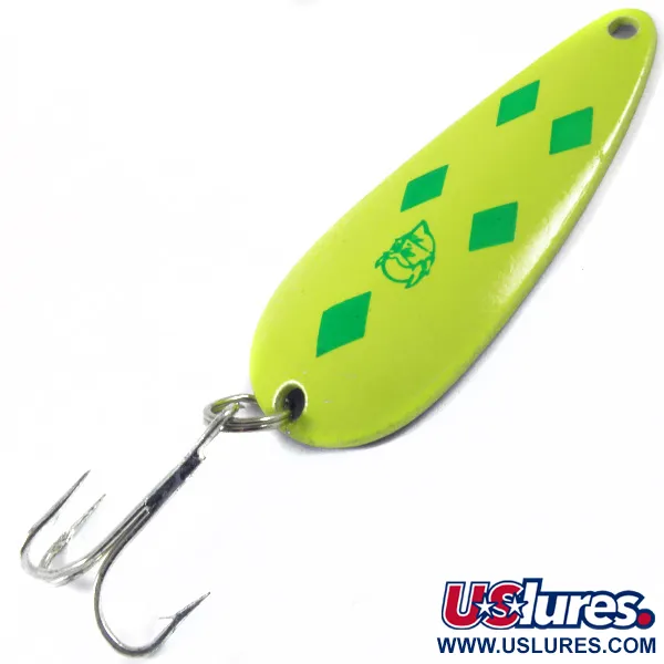 Vintage  Eppinger Dardevle Imp 3407, 2/5oz Yellow / Green / Nickel fishing spoon #3407