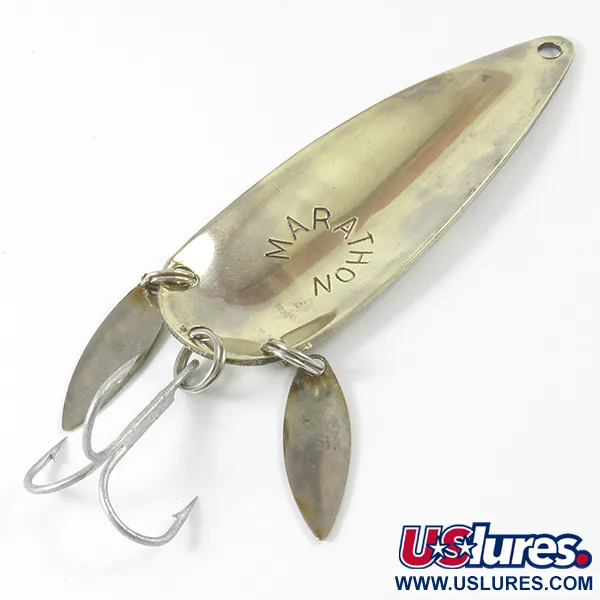 Vintage  Marathon Bait Company Marathon 2 3409, 1/2oz  Brass fishing spoon #3409