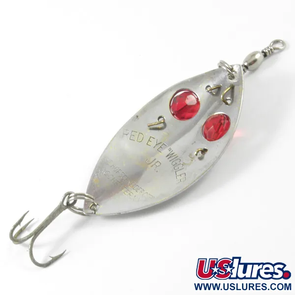 Vintage  Hofschneider Red Eye Junior, 2/5oz Nickel / Red Eyes fishing spoon #3410