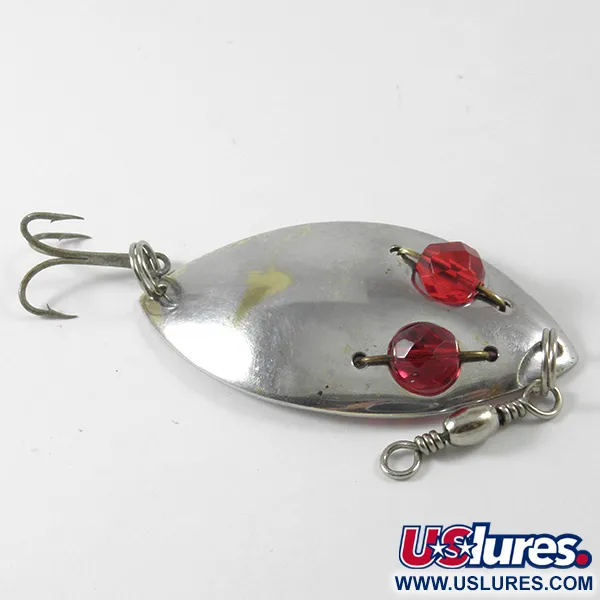 Vintage  Hofschneider Red Eye Junior, 2/5oz Nickel / Red Eyes fishing spoon #3410