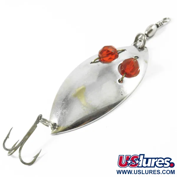 Vintage  Hofschneider Red Eye Junior, 2/5oz Nickel / Red Eyes fishing spoon #3410