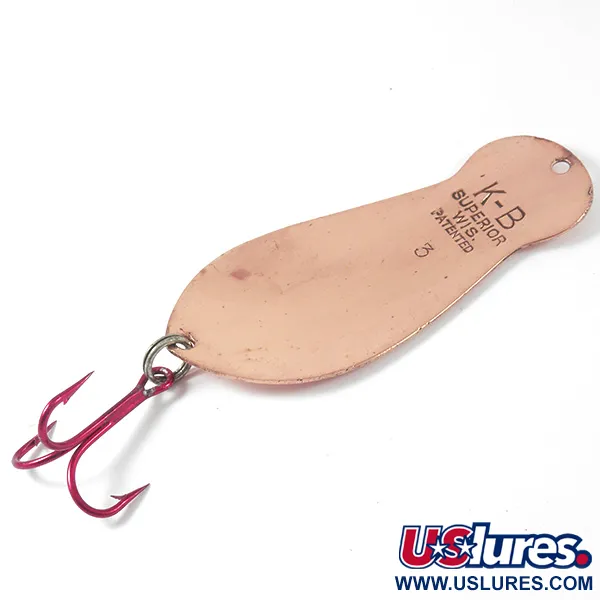 Vintage  K-B Bait K-B Spoon 3, 1oz Copper fishing spoon #3414