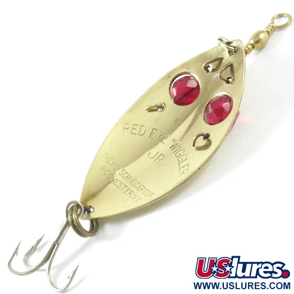 Vintage  Hofschneider Red Eye junior, 1/2oz Gold / Red Eyes fishing spoon #3417