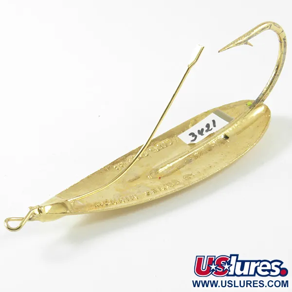 Vintage   Weedless Johnson Silver Minnow , 2/5oz Gold fishing spoon #3421