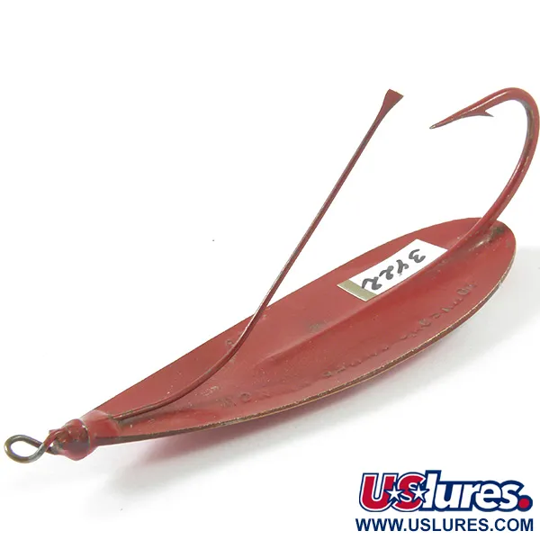 Vintage   Weedless Johnson Silver Minnow, 1/2oz Red / White fishing spoon #3422