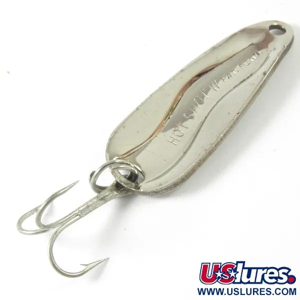 Vintage  Luhr Jensen Hot Shot W, 1/4oz Nickel fishing spoon #3425