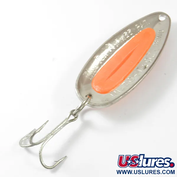 Vintage   Blue Fox Pixee , 1/2oz Nickel / Orange fishing spoon #3443