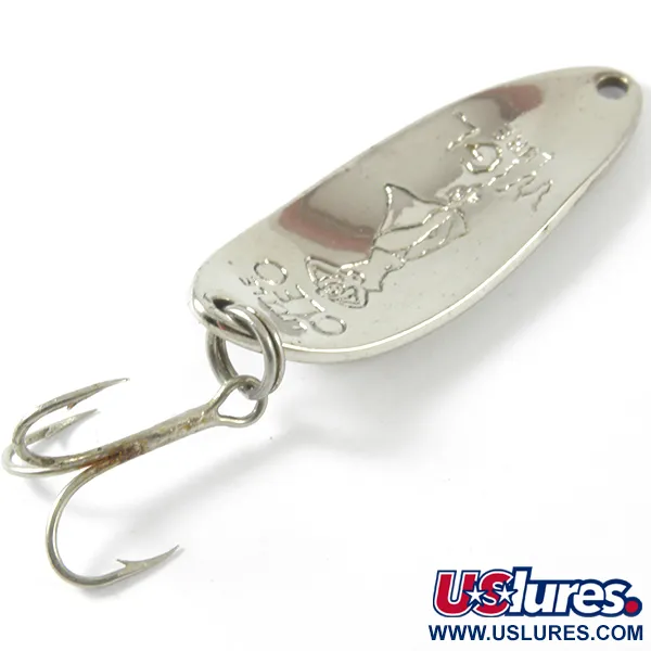Vintage  Seneca Little Cleo (Hula Girl), 1/3oz Nickel / Blue fishing spoon #3444
