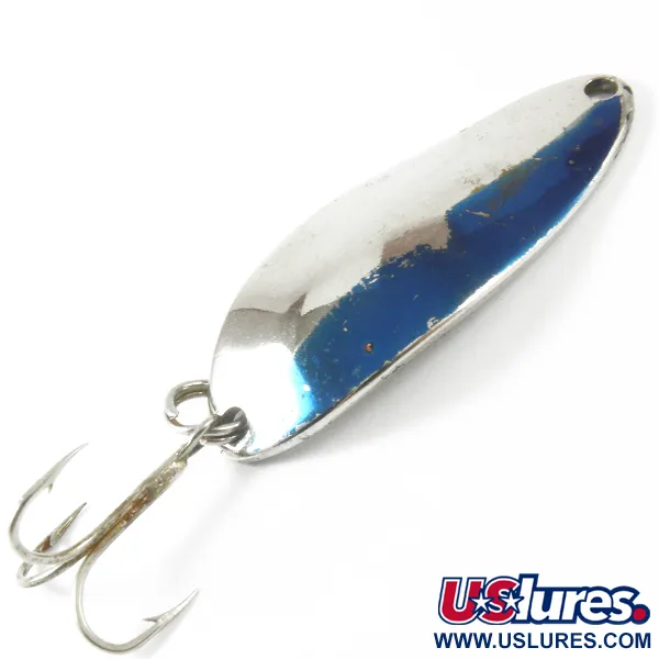 Vintage  Seneca Little Cleo (Hula Girl), 1/3oz Nickel / Blue fishing spoon #3444