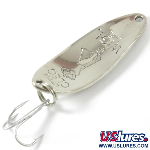 Vintage  Seneca Little Cleo (Hula Girl), 1/3oz Nickel fishing spoon #3445