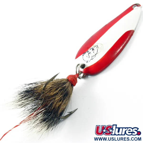 Vintage  Eppinger Dardevle Spinnie, 1/3oz Red / White / Nickel fishing spoon #3448