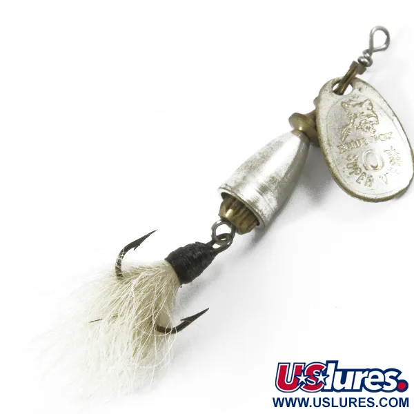 Vintage   Blue Fox Super Vibrax 0 Foxtail, 1/8oz Silver spinning lure #3460