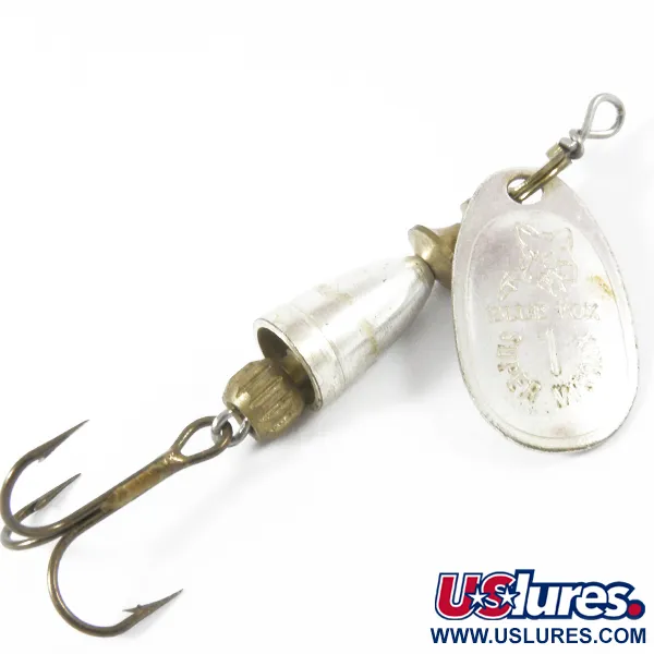 Vintage   Blue Fox Super Vibrax 1, 1/8oz Silver spinning lure #3461