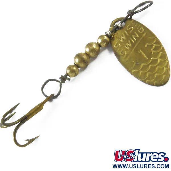 Vintage  Renosky Lures Swiss Swing, 1/16oz Brass spinning lure #3463