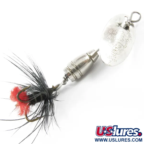 Vintage  Luhr Jensen Tiger Tail, 1/8oz Nickel / Red spinning lure #3464