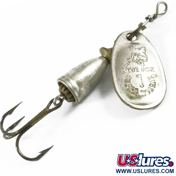 Vintage   Blue Fox Super Vibrax 1, 1/8oz Silver spinning lure #3466