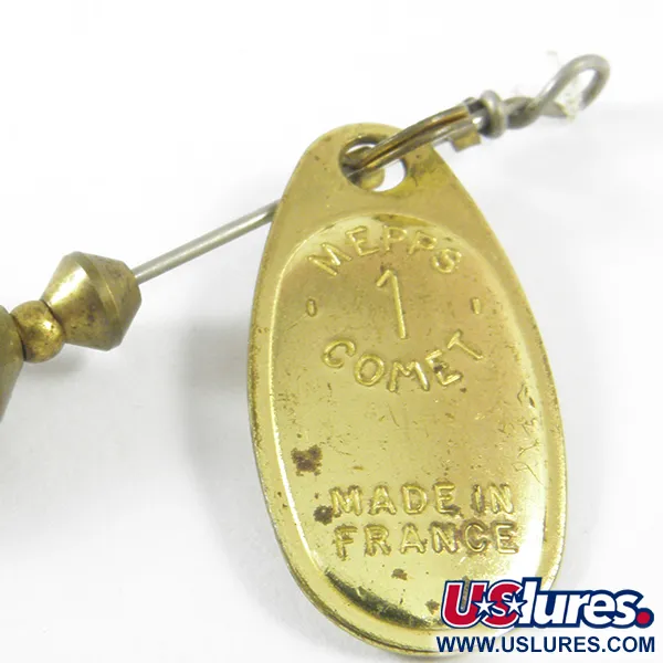 Vintage   Mepps 1 Comet Mino, 3/16oz Brass spinning lure #3467