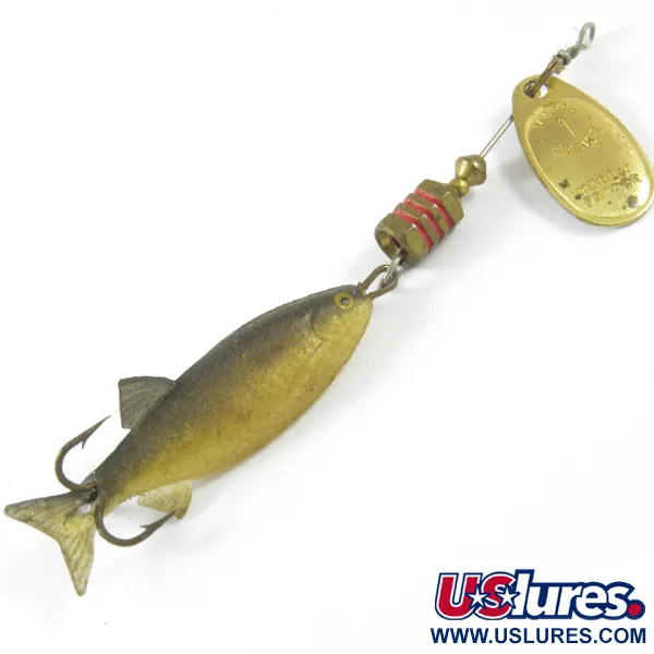 Vintage   Mepps 1 Comet Mino, 3/16oz Brass spinning lure #3467