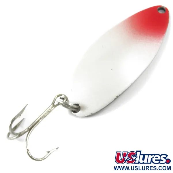 Vintage  Seneca Little Cleo (Hula Girl) 3479, 1/2oz Red / Nickel / White Pearl fishing spoon #3479