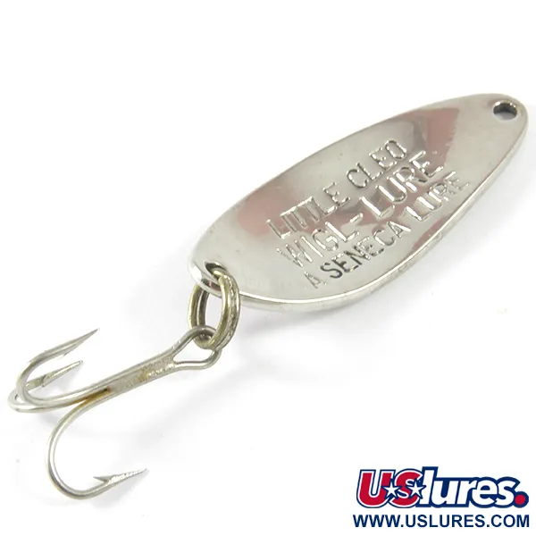 Vintage  Seneca Little Cleo, 1/4oz Nickel / Red fishing spoon #3483