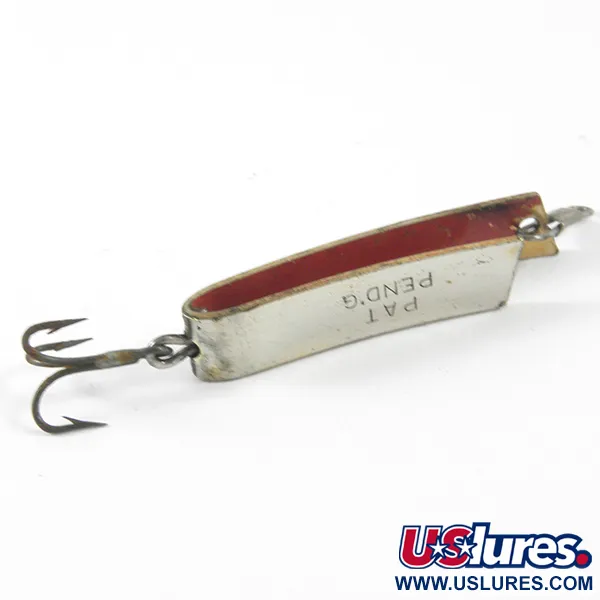 Vintage  South Bend Super Duper 502, 3/32oz Nickel / Red fishing spoon #3485