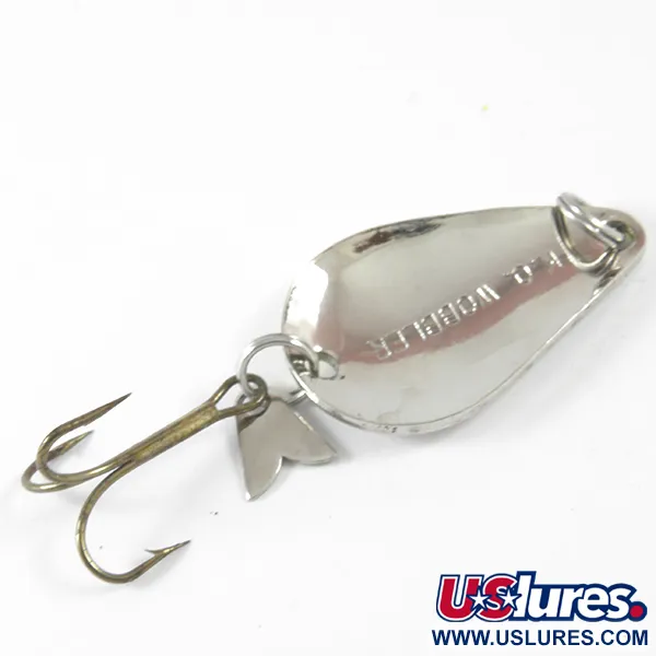 Vintage  Acme K.O. Wobbler, 1/4oz Nickel / Fluorescent Yellow fishing spoon #3490