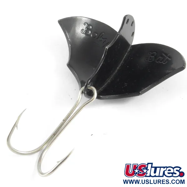 Vintage  Harrison Industries Baby Bat, 1/2oz Black fishing spoon #3506