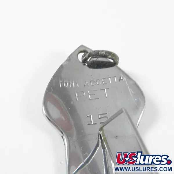 Vintage   Tony Accetta Pet Spoon 15, 1/2oz Nickel fishing spoon #3511