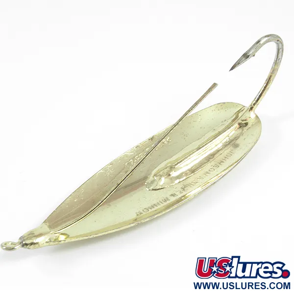Vintage   Weedless Johnson Silver Minnow , 3/5oz Gold fishing spoon #3512