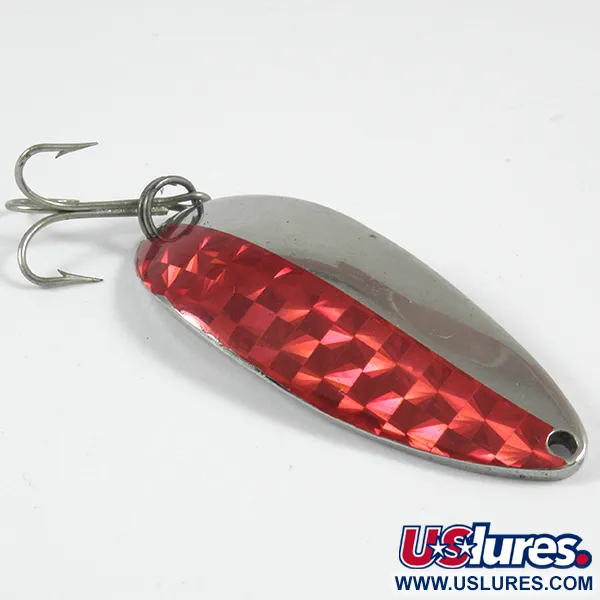 Vintage  Seneca Little Cleo (Hula Girl), 2/3oz Nickel / Red fishing spoon #3517