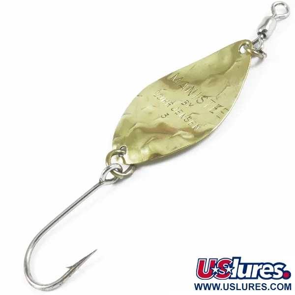 Vintage  Luhr Jensen Manistee 3, 1/3oz Gold fishing spoon #3522