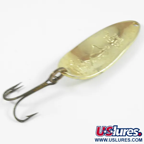 Vintage  Seneca Little Cleo (Hula Girl), 1/3oz Gold / Red fishing spoon #3525