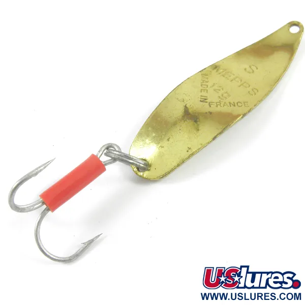 Vintage   Mepps Syclops 1, 2/5oz Gold fishing spoon #3527