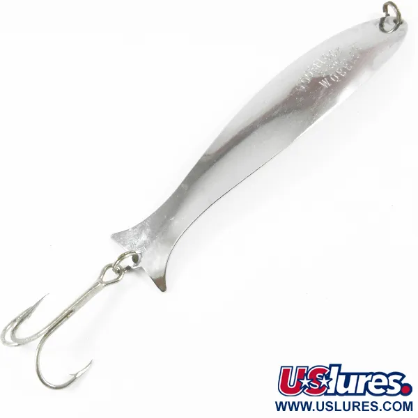 Vintage  Williams Mooselook wobbler, 1/3oz Silver fishing spoon #3528
