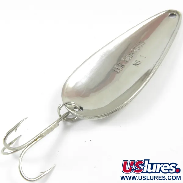 Vintage   Len Thompson #1, 3/4oz Nickel fishing spoon #3531