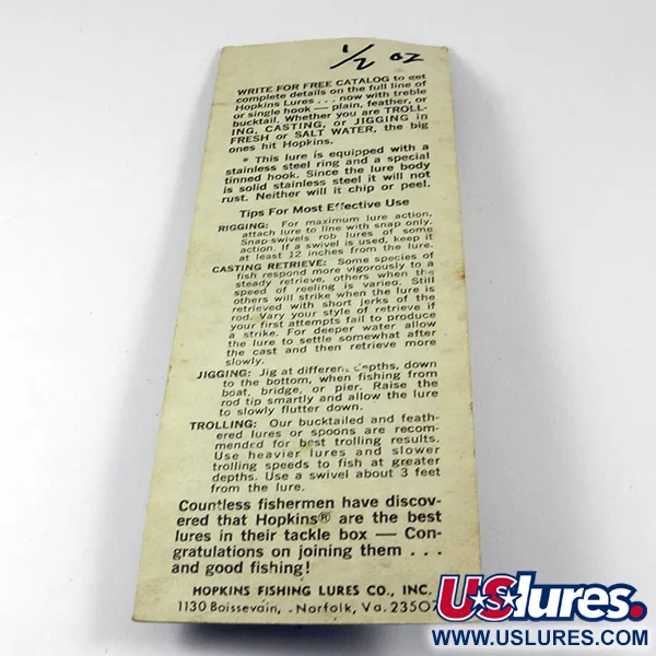   Hopkins s1, 1/2oz Hammered Nickel fishing spoon #3534