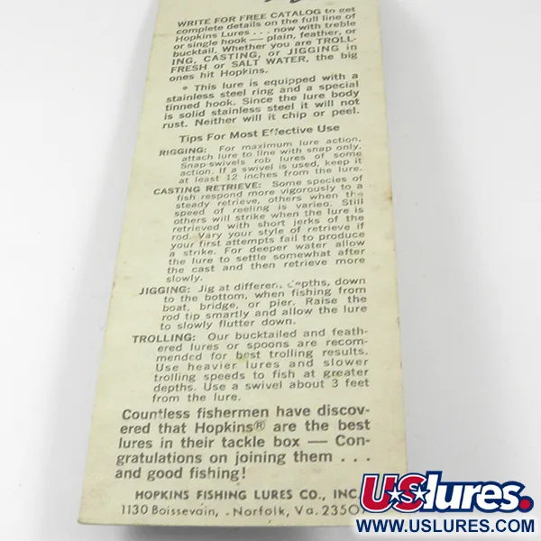   Hopkins s1, 2/5oz Hammered Nickel fishing spoon #6267