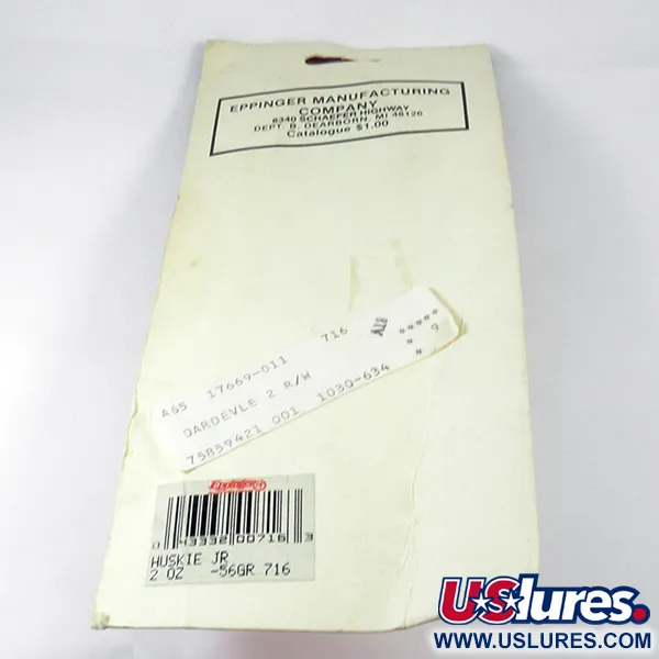  Eppinger Dardevle Huskie Junior, 2oz Red / White / Nickel fishing spoon #3539