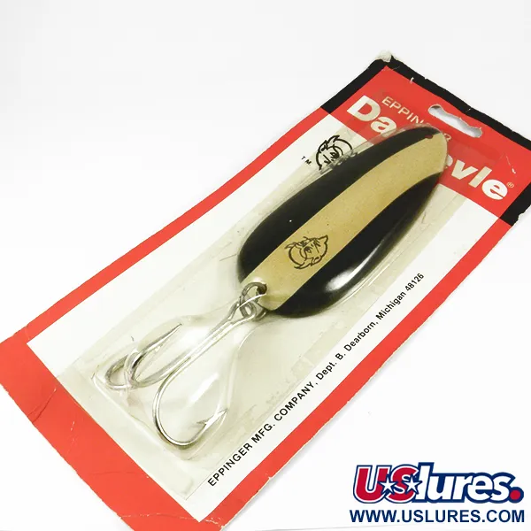  Eppinger Dardevle Huskie Junior, 2oz Black / White / Nickel fishing spoon #3537