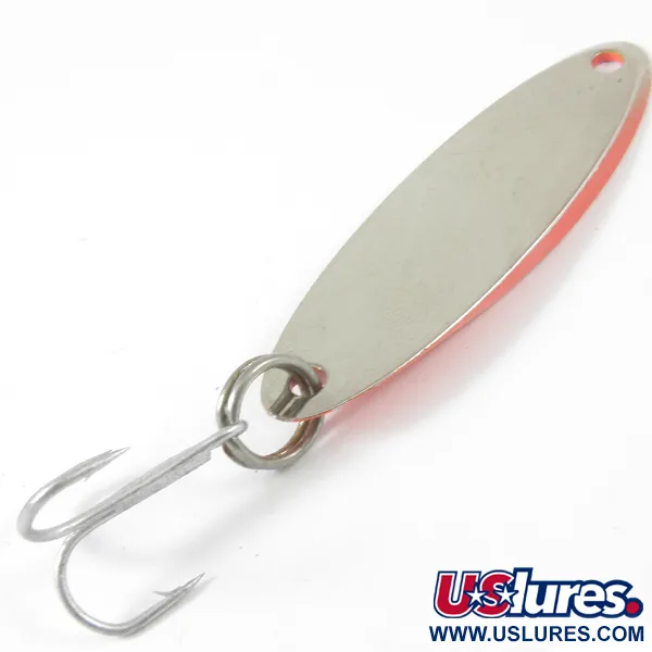 Vintage  Acme Kastmaster, 1/4oz Nickel / Orange fishing spoon #3541