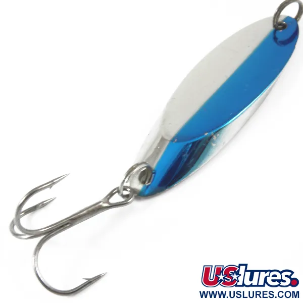 Vintage   Johnson Splinter, 3/4oz Nickel / Blue fishing spoon #3547