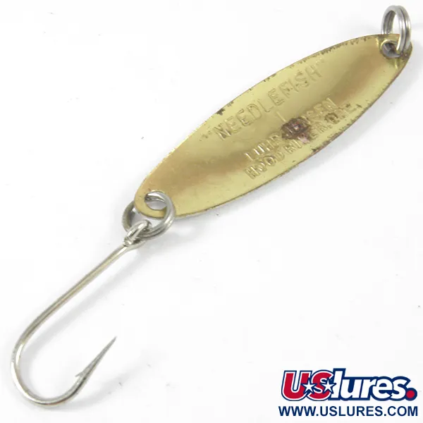 Vintage  Luhr Jensen Needlefish 1 UV, 1/16oz UV Glow in UV light, Fluorescent fishing spoon #3554