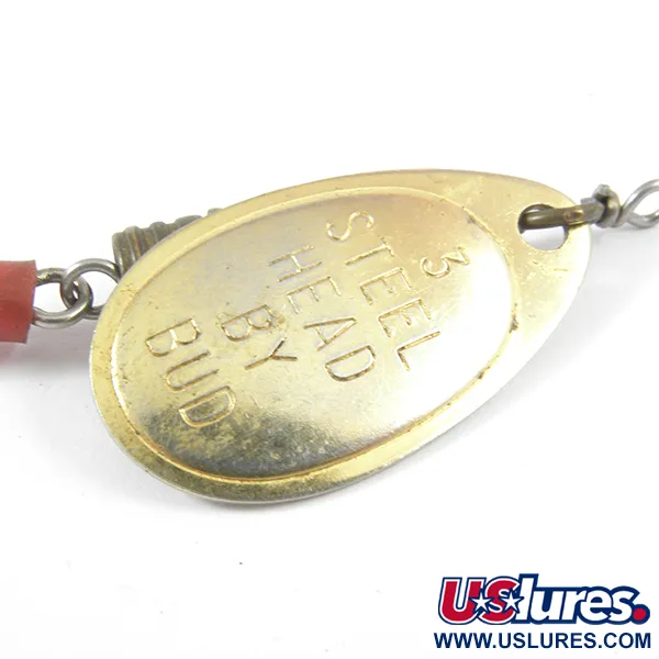 Vintage  Yakima Bait Steel Head 3 by Bud, 3/16oz Gold spinning lure #3559