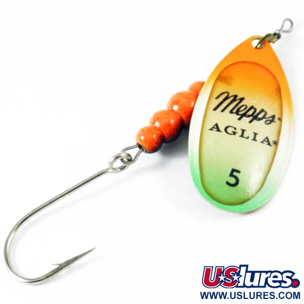 Vintage   Mepps Aglia 5 Fluo UV, 1/2oz Fluo UV Glow in UV light, Fluorescent spinning lure #3568