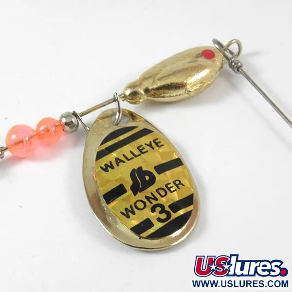 Vintage  South Bend Walleye Wonder 3, 1/2oz Gold spinning lure #3571